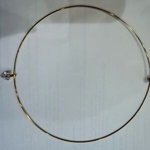 Gold Collar Necklace with heart cz pendant